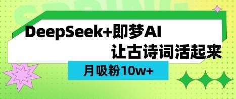 用DeepSeek做AI 古诗词视频，涨粉 10W+(保姆级教程)网赚项目-副业赚钱-互联网创业-独家轻创IP星泽云创