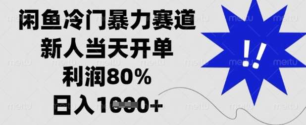 闲鱼冷门暴力赛道，新人当天开单，利润80%，日入数张【揭秘】网赚项目-副业赚钱-互联网创业-独家轻创IP星泽云创