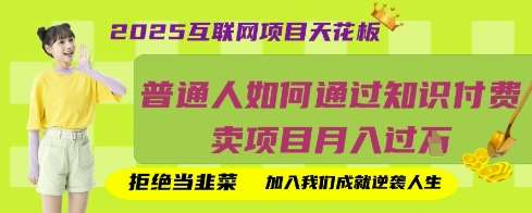2025互联网项目天花板，普通人如何通过知识付费卖项目月入过W，拒绝当韭菜【揭秘】网赚项目-副业赚钱-互联网创业-独家轻创IP星泽云创