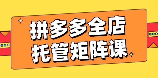 （14328期）拼多多全店托管矩阵课，盈利动销玩法，高效计划设置，提升店铺效益网赚项目-副业赚钱-互联网创业-独家轻创IP星泽云创