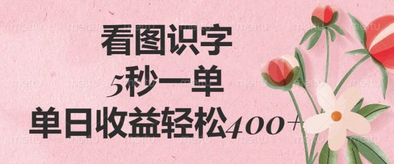 （14338期）看图识字，5秒一单，单日收益轻松400+网赚项目-副业赚钱-互联网创业-独家轻创IP星泽云创