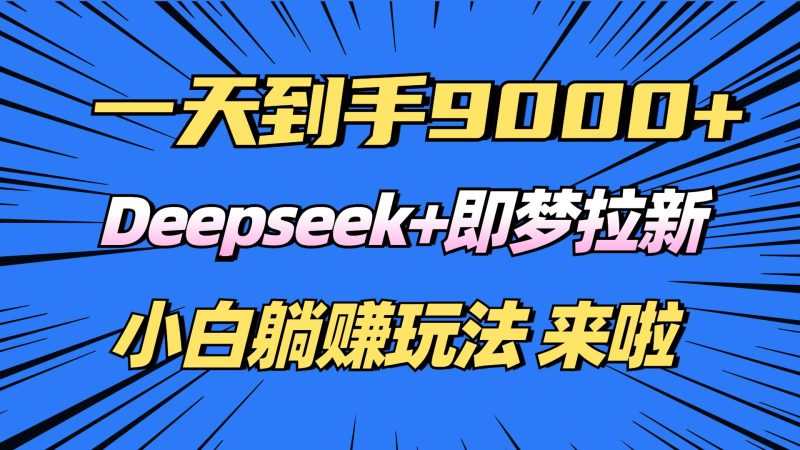 （14371期）日入9000+！Deepseek+即梦拉新，新手躺赚攻略来啦！网赚项目-副业赚钱-互联网创业-独家轻创IP星泽云创