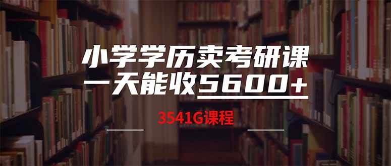 （14561期）小学学历卖考研课程，一天收5600（附3580G考研合集）网赚项目-副业赚钱-互联网创业-独家轻创IP星泽云创