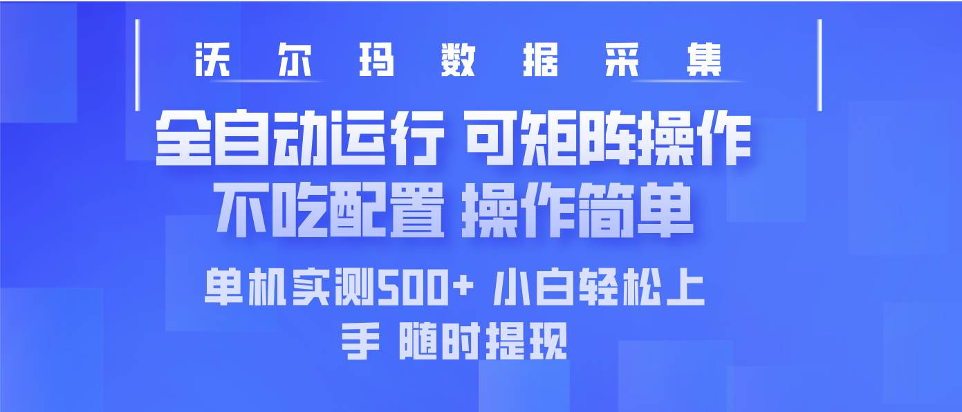 （14560期）最新沃尔玛平台采集 全自动运行 可矩阵单机实测500+ 操作简单网赚项目-副业赚钱-互联网创业-独家轻创IP星泽云创