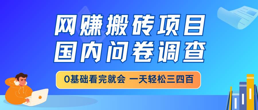 （14578期）网赚搬砖项目，国内问卷调查，0基础看完就会 一天轻松三四百，靠谱副业…网赚项目-副业赚钱-互联网创业-独家轻创IP星泽云创