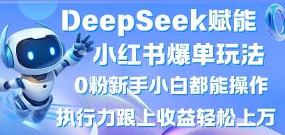 DeepSeek赋能小红书爆单玩法0粉新手小白都能操作，执行力跟上收益轻松上W，懒人勿做网赚项目-副业赚钱-互联网创业-独家轻创IP星泽云创