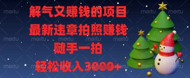 解气又挣钱的项目，最新违章拍照挣钱，随手一拍，轻松收入数张【揭秘】网赚项目-副业赚钱-互联网创业-独家轻创IP星泽云创