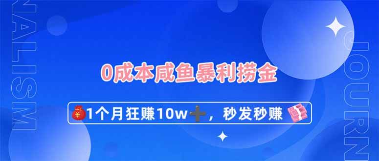 0成本闲鱼暴利捞金，1个月狂赚10W+，秒发秒赚新玩法网赚项目-副业赚钱-互联网创业-独家轻创IP星泽云创