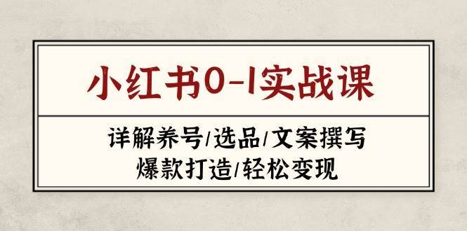小红书0-1实战课(2023-2025)，详解养号/选品/文案撰写/爆款打造/轻松变现网赚项目-副业赚钱-互联网创业-独家轻创IP星泽云创