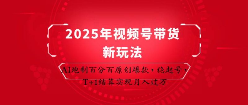 2025年视频号带货新玩法：AI炮制百分百原创爆款，稳起号，T+1结算实现月入过万网赚项目-副业赚钱-互联网创业-独家轻创IP星泽云创
