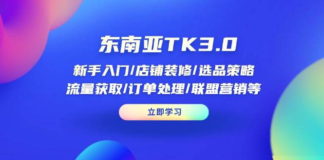 （14208期）东南亚TK3.0：新手入门/店铺装修/选品策略/流量获取/订单处理/联盟营销等网赚项目-副业赚钱-互联网创业-独家轻创IP星泽云创