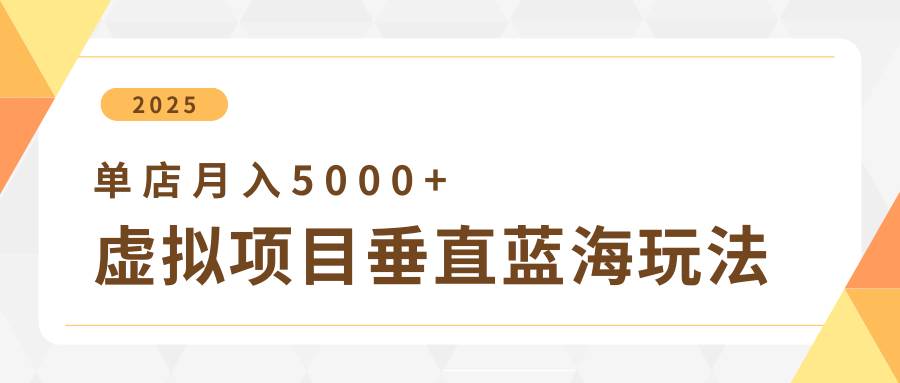 4月虚拟项目垂直玩法，冷门爆品+垂直蓝海，单店月入5000+网赚项目-副业赚钱-互联网创业-独家轻创IP星泽云创