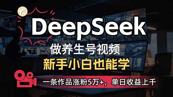 （14199期）小白用DeepSeek做养生号，一条作品涨粉5万+，单日收益上千网赚项目-副业赚钱-互联网创业-独家轻创IP星泽云创