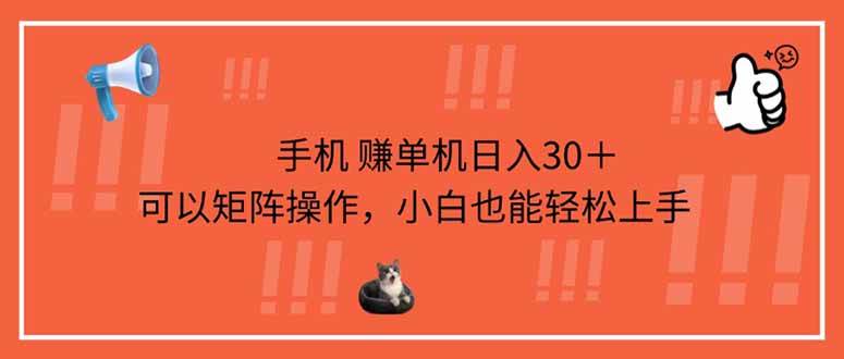 （14189期）手机赚单机日入30＋，可以矩阵操作，小白也能轻松上手网赚项目-副业赚钱-互联网创业-独家轻创IP星泽云创