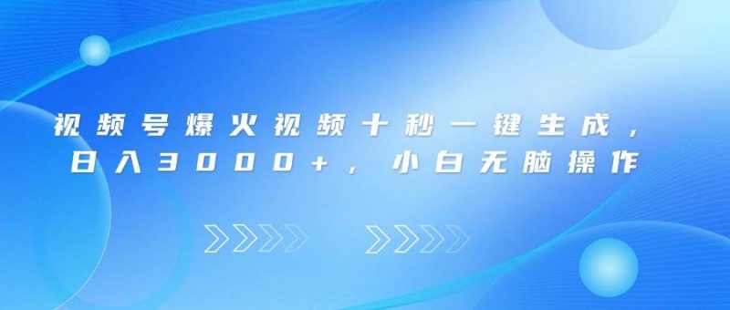 （14181期）视频号爆火视频十秒一键生成，日入3000+，小白无脑操作网赚项目-副业赚钱-互联网创业-独家轻创IP星泽云创