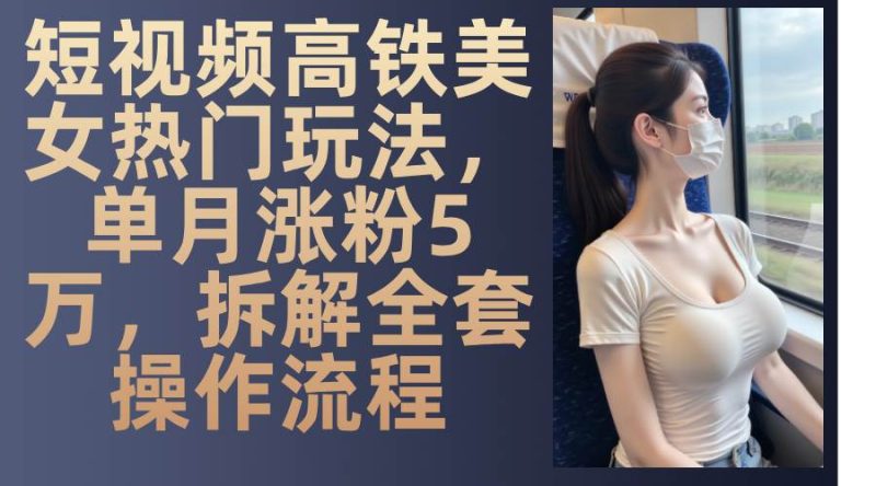最新爆款短视频高铁美女玩法，一周涨粉5万+，每天稳定变现1000+实战教程网赚项目-副业赚钱-互联网创业-独家轻创IP星泽云创