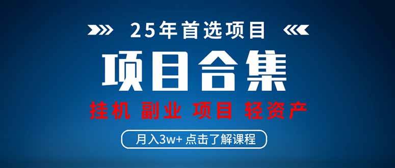 （14175期）2025 实操项目合集 挂机类型 直播类型 轻资产创业类型 课程分享各项目…网赚项目-副业赚钱-互联网创业-独家轻创IP星泽云创