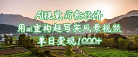AI视觉疗愈经济：用ai重构超写实风景视频，单日变现多张网赚项目-副业赚钱-互联网创业-独家轻创IP星泽云创