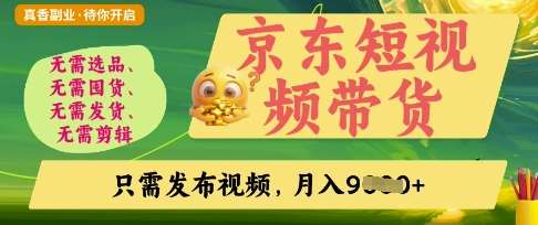 京东短视频带货，开启零门槛躺Z新时代【揭秘】网赚项目-副业赚钱-互联网创业-独家轻创IP星泽云创