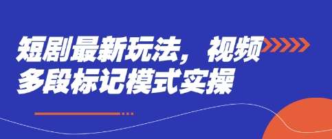 短剧最新玩法，视频多段标记模式实操网赚项目-副业赚钱-互联网创业-独家轻创IP星泽云创