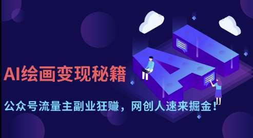 AI绘画变现秘籍：公众号流量主副业狂挣，网创人速来掘金【揭秘】网赚项目-副业赚钱-互联网创业-独家轻创IP星泽云创