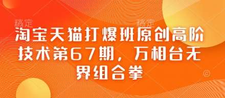 淘宝天猫打爆班原创高阶技术第67期，万相台无界组合拳网赚项目-副业赚钱-互联网创业-独家轻创IP星泽云创