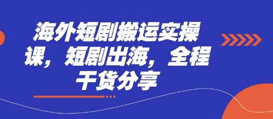 海外短剧搬运实操课，短剧出海，全程干货分享网赚项目-副业赚钱-互联网创业-独家轻创IP星泽云创