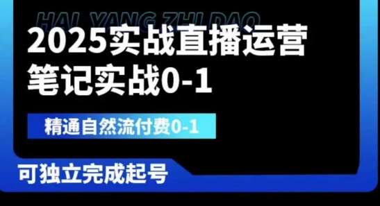 2025实战直播运营0-1，精通自然流付费0-1，可独立完成起号网赚项目-副业赚钱-互联网创业-独家轻创IP星泽云创