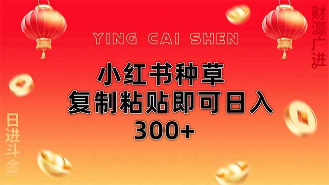 （14350期）小红书种草无脑操作复制粘贴即可日入300+网赚项目-副业赚钱-互联网创业-独家轻创IP星泽云创