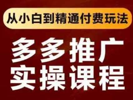 拼多多推广实操课程，从小白到精通付费玩法网赚项目-副业赚钱-互联网创业-独家轻创IP星泽云创
