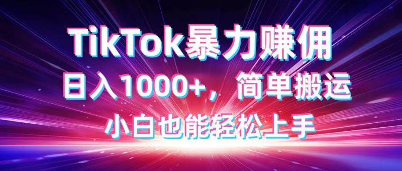 （14402期）TikTok搬运暴力赚佣，日入1000+，简单搬运，小白也能轻松上手网赚项目-副业赚钱-互联网创业-独家轻创IP星泽云创