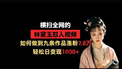 横扫全网的林黛玉怼人视频，如何做到九条作品涨粉7.8万，轻松日变现1k网赚项目-副业赚钱-互联网创业-独家轻创IP星泽云创