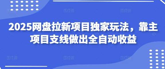 2025网盘拉新项目独家玩法，靠主项目支线做出全自动收益网赚项目-副业赚钱-互联网创业-独家轻创IP星泽云创
