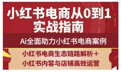 2025小红书电商全链路运营，Ai全面助力小红书电商案例网赚项目-副业赚钱-互联网创业-独家轻创IP星泽云创