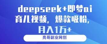 deepseek+即梦ai育儿视频，爆款吸粉，月入1w网赚项目-副业赚钱-互联网创业-独家轻创IP星泽云创
