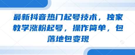 最新抖音热门起号技术，独家教学涨粉起号，操作简单，包落地包变现网赚项目-副业赚钱-互联网创业-独家轻创IP星泽云创