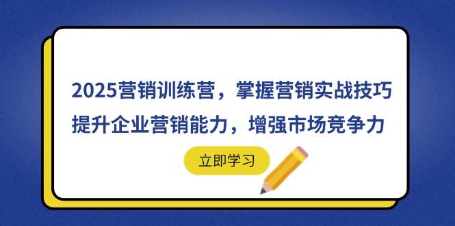 （14456期）2025营销训练营，掌握营销实战技巧，提升企业营销能力，增强市场竞争力网赚项目-副业赚钱-互联网创业-独家轻创IP星泽云创