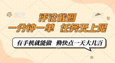 评论截图，0.5元一单，一分钟一单，有手机就能做，任务无上限，勤快点一天几张【揭秘】网赚项目-副业赚钱-互联网创业-独家轻创IP星泽云创