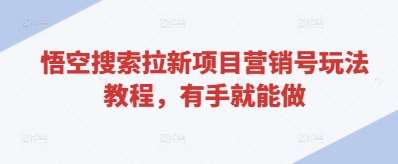 悟空搜索拉新项目营销号玩法教程，有手就能做网赚项目-副业赚钱-互联网创业-独家轻创IP星泽云创