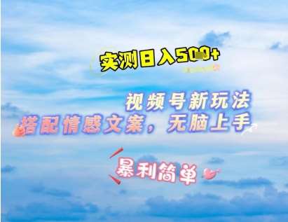 微信视频号最新玩法，表情包搭配情感文案，2分钟一条原创作品，简单好上手，轻松日入几张网赚项目-副业赚钱-互联网创业-独家轻创IP星泽云创