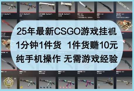 25年最新CSGO游戏挂G，1分钟1件货，1件货挣10元，纯手机操作，无需游戏经验【揭秘】网赚项目-副业赚钱-互联网创业-独家轻创IP星泽云创