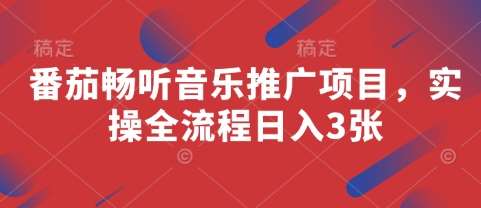 番茄畅听音乐推广项目，实操全流程日入3张网赚项目-副业赚钱-互联网创业-独家轻创IP星泽云创