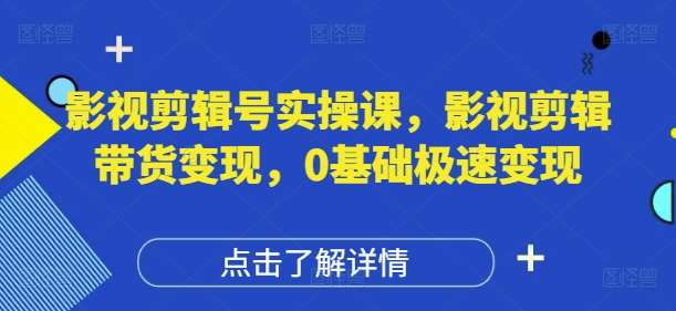 影视剪辑号实操课，影视剪辑带货变现，0基础极速变现网赚项目-副业赚钱-互联网创业-独家轻创IP星泽云创