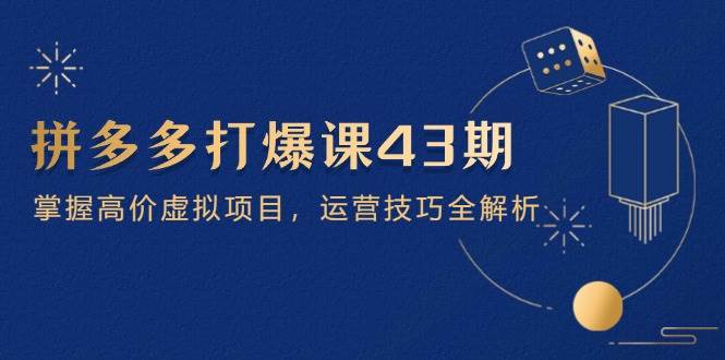 （14546期）拼多多打爆课第 43 期，掌握高价虚拟项目，运营技巧全解析（15节）网赚项目-副业赚钱-互联网创业-独家轻创IP星泽云创