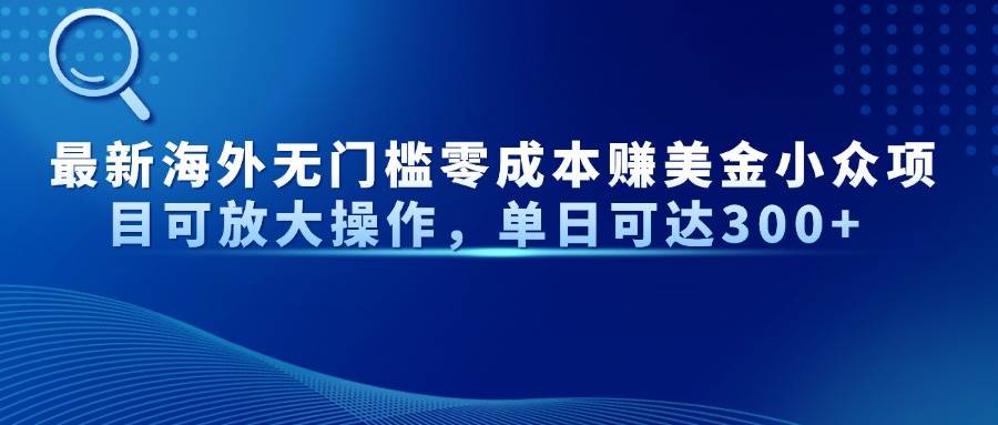 （14542期）最新海外无门槛零成本赚美金小众项目可放大操作，单日可达300+网赚项目-副业赚钱-互联网创业-独家轻创IP星泽云创
