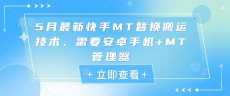 5月最新快手MT替换搬运技术，需要安卓手机+MT管理器网赚项目-副业赚钱-互联网创业-独家轻创IP星泽云创