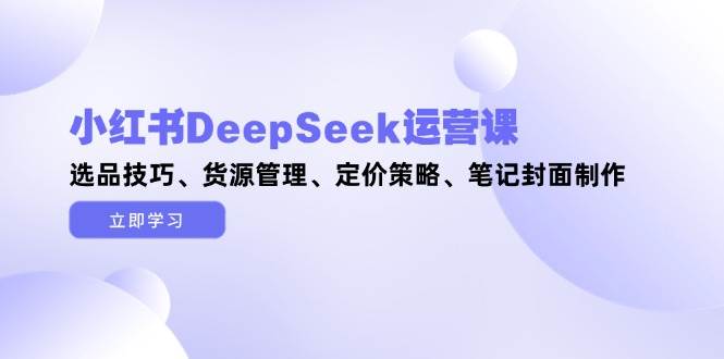 （14748期）小红书DeepSeek运营课，选品技巧、货源管理、定价策略、笔记封面制作网赚项目-副业赚钱-互联网创业-独家轻创IP星泽云创