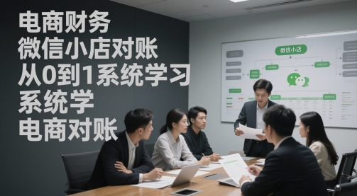电商财务微信小店对账，从0到1系统学习电商对账网赚项目-副业赚钱-互联网创业-独家轻创IP星泽云创