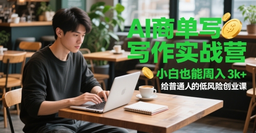 AI商单写作实战营，小白也能周入3k+，给普通人的低风险创业课网赚项目-副业赚钱-互联网创业-独家轻创IP星泽云创