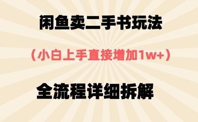 闲鱼卖二手书玩法，小白上手直接，全流程详细拆解网赚项目-副业赚钱-互联网创业-独家轻创IP星泽云创